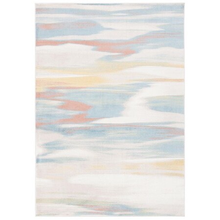 Safavieh 6 ft. 7 in. x 6 ft. 7 in. Skyler 500 Contemporary Square Power Loomed Area Rug Beige & Terracotta SKY542A-7SQ